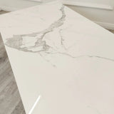 Geo Gold Coffee Table with Polar White Sintered Top-Esme Furnishings