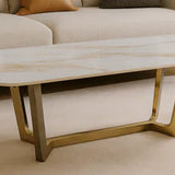 Lucien 120cm Ceramic Gold Coffee Table
