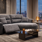 Denver Sofa Black Electric Recliner Right Hand