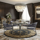 Sofia Grey Marble Dining Table with Porado Grey Chairs