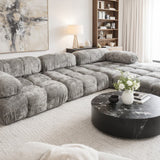 Bubble Grey Boucle Fabric Corner Sofa