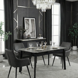 Arizona Extending Grey Ceramic Table With Palermo Chairs