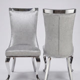 Miami Grey/Chrome Fabric Dining Chairs - Pairs