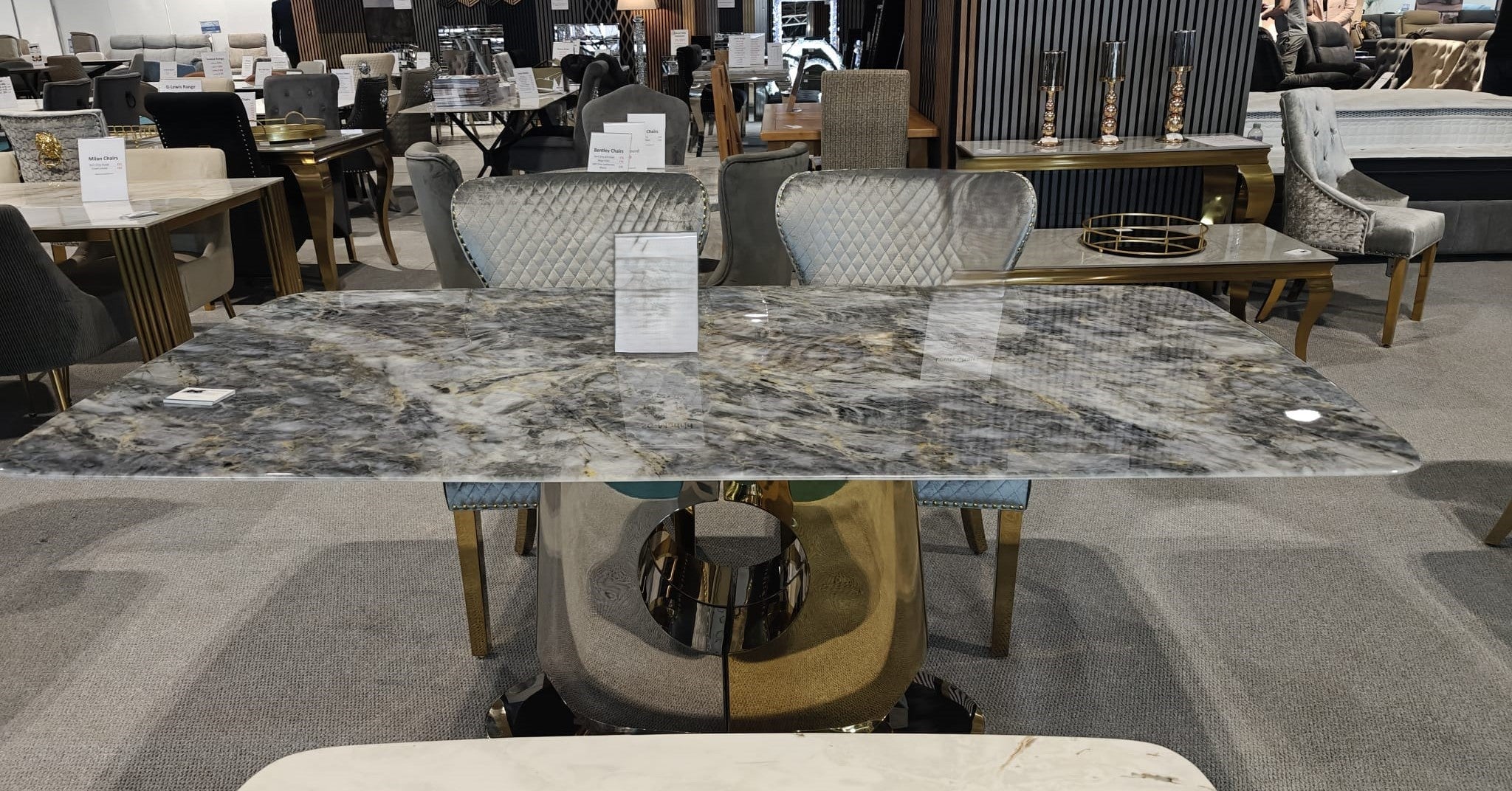 Madrid Gold 180cm Dining Table In 2 Colours