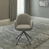 Manhattan 360 Swivel Fabric Dining Chairs - Pairs - 2 Colours
