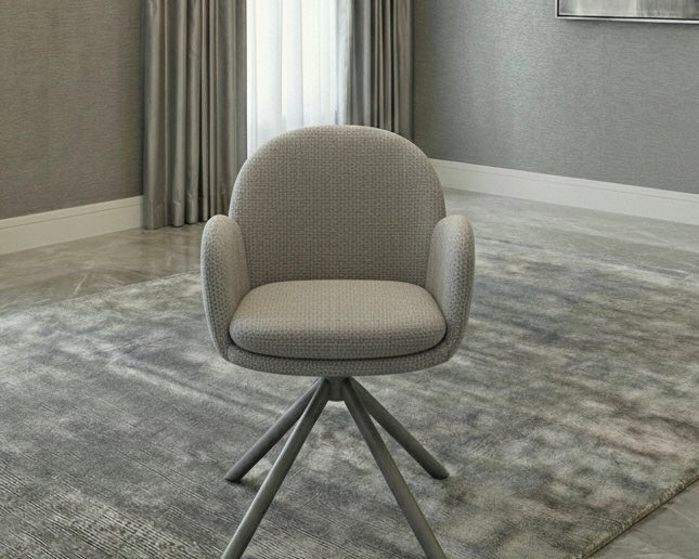Manhattan 360 Swivel Fabric Dining Chairs - Pairs - 2 Colours