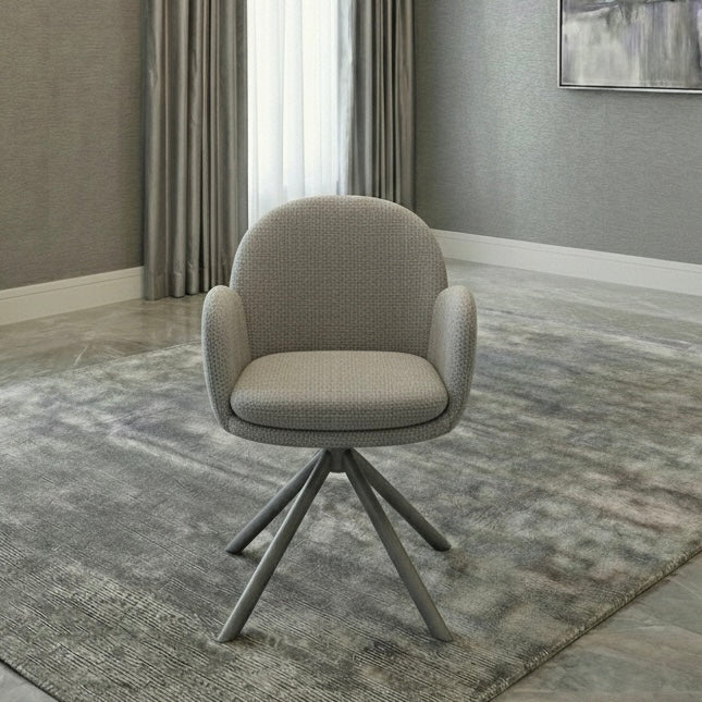 Manhattan 360 Swivel Fabric Dining Chairs - Pairs - 2 Colours