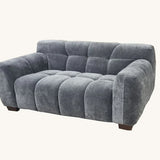 The Harlem Steel Boucle Velvet 2 Seater Premium Sofa Boucle Fabric