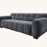 The Harlem Steel Boucle Velvet 3 Seater Premium Sofa Boucle Fabric