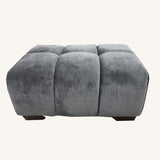The Harlem Steel Boucle Velvet Footstool Premium Sofa Boucle Fabric