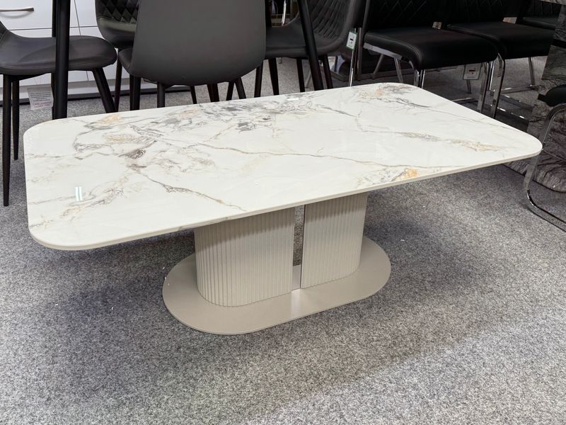 Sydney Cream Ceramic Marble Coffee Table