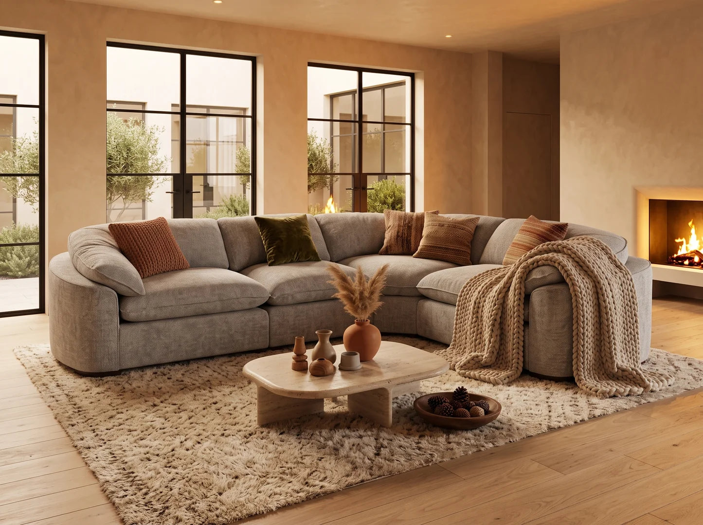 Helena Grey Large Corner Sofa