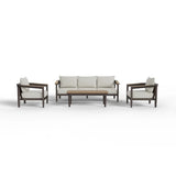 Hemera Signature Outdoor 5-Seater Lounge Set + PS Wood Slat Table – Modern Truffle & Aluminium