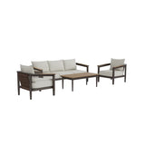 Hemera Signature Outdoor 5-Seater Lounge Set + PS Wood Slat Table – Modern Truffle & Aluminium