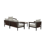 Hemera Signature Outdoor 5-Seater Lounge Set + PS Wood Slat Table – Modern Truffle & Aluminium