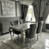 Sofia Grey Marble Dining Table with Henley Knocker Chairs