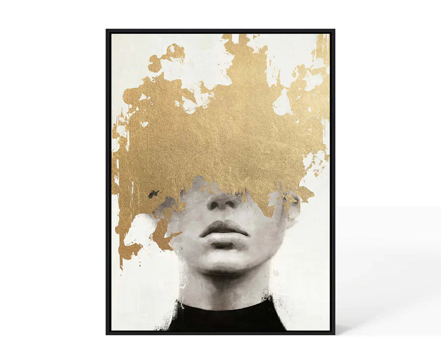 Berkeley Designs Large Abstract Design Oil on Canvas 39 with a Black Frame - Belmont Interiors