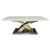 Lucy X Leg Gold Marble 120cm Coffee Table In 2 Colours