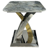 Lucy X Leg Gold Marble Lamp End Table In 2 Colours