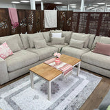 Berlin Sofa Beige Velvet Gold Trim Corner Sofa