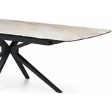 Montrose 180–240cm Whisper Jade Gold Ceramic Marble Extending Dining Table