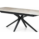 Montrose 180–240cm Whisper Jade Gold Ceramic Marble Extending Dining Table