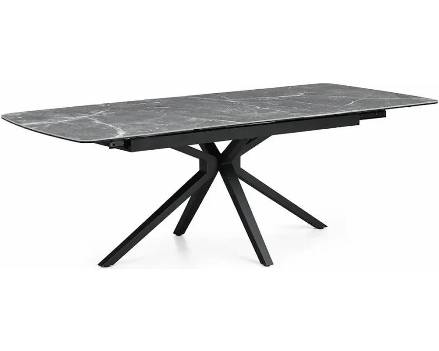 Montrose 180–240cm Grey Slate Mist Ceramic Marble Extending Dining Table