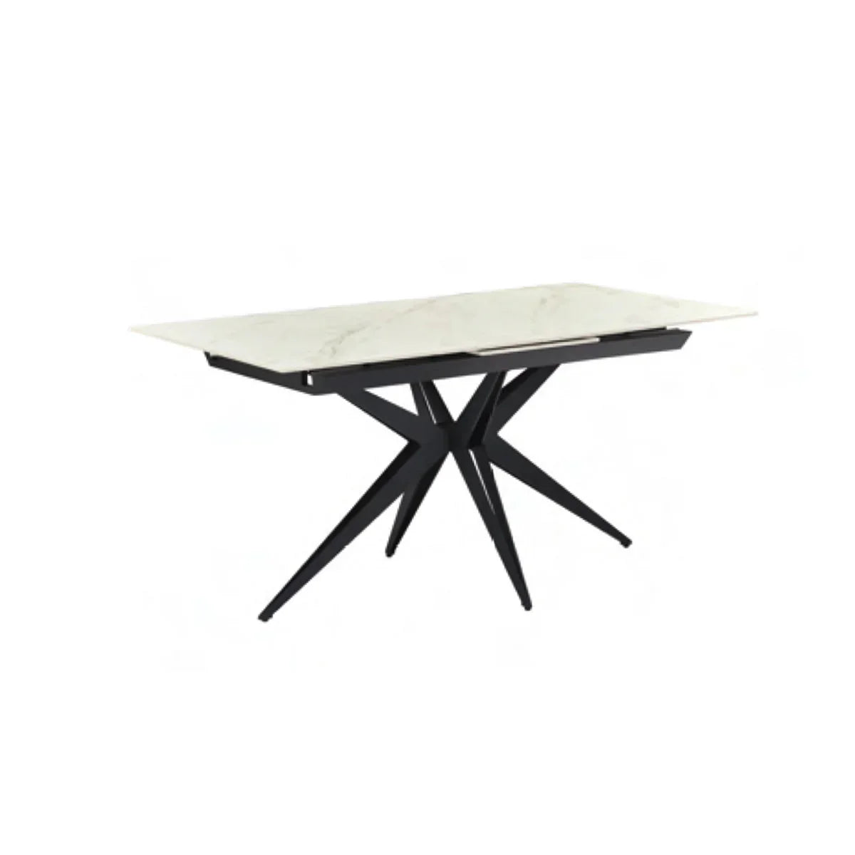 Regent 160-200cm White/Gold Ceramic Marble Extending Dining Table