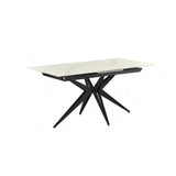 Regent 160-200cm White/Gold Ceramic Marble Extending Dining Table