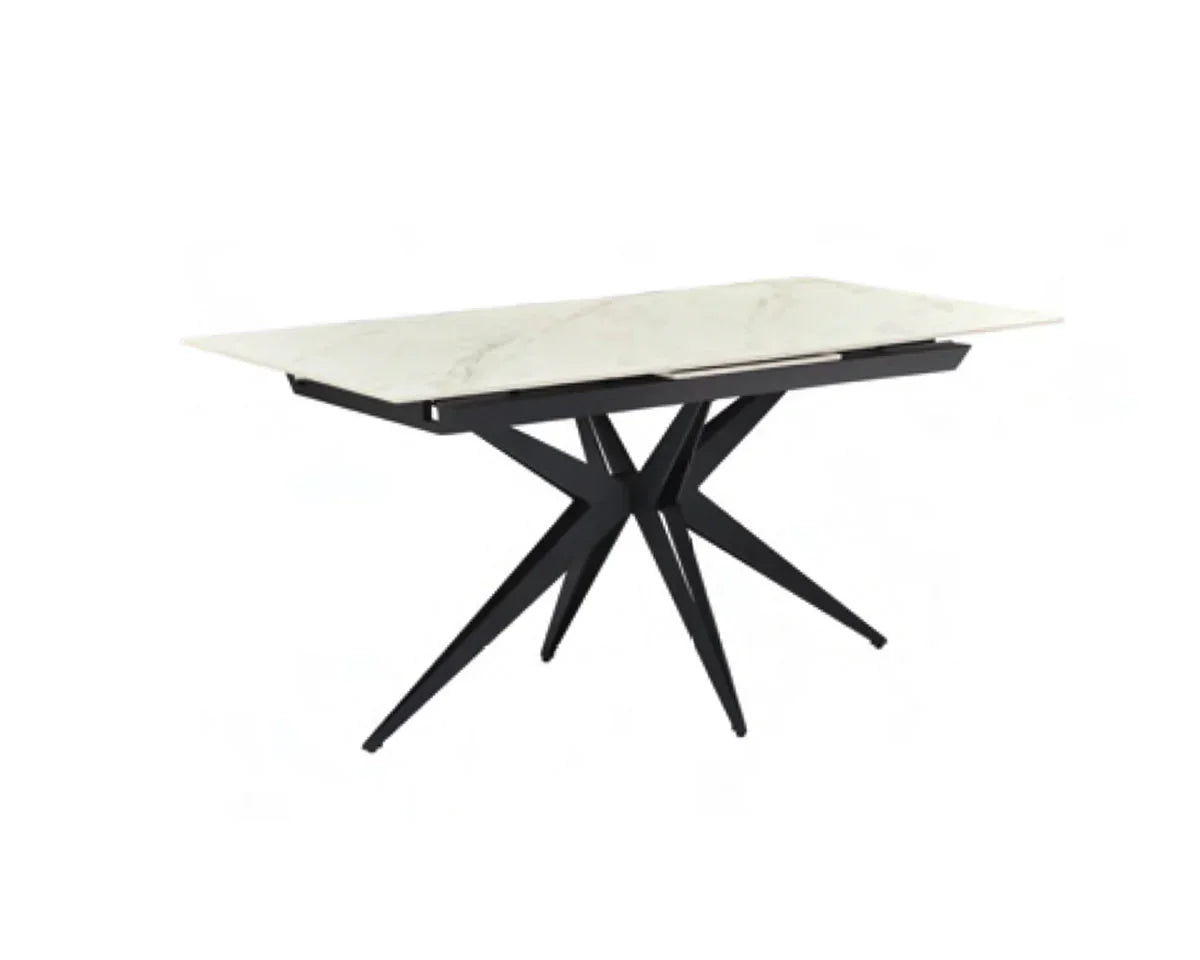 Nova  160-200cm White/Gold Ceramic Marble Extending Dining Table