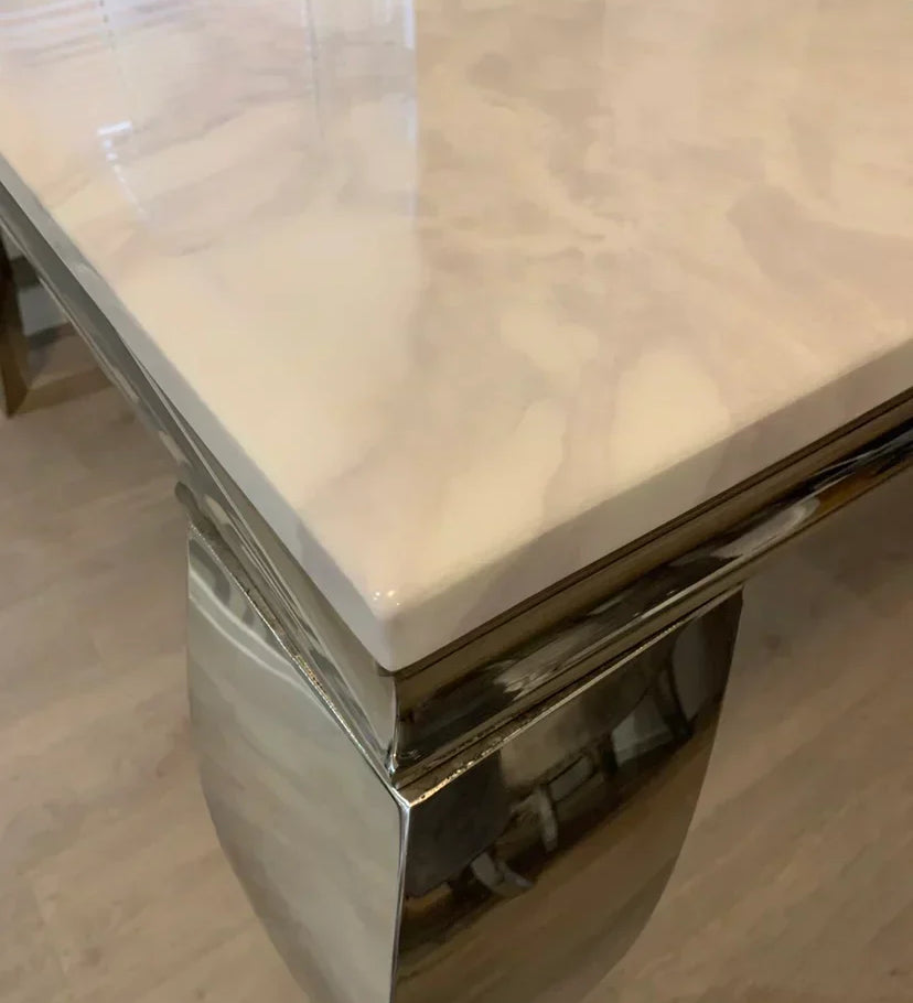 Louis White Marble Coffee Table - Belmont Interiors