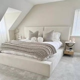 The Milo Chunky Upholstered Plush Velvet Piped Bed Frame