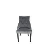 Phoenix 180cm White Ceramic Marble Dining Table With Grey Velvet Black Ring Chairs