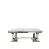 Arianna Chrome 120cm Marble Coffee Table - 6 Colors