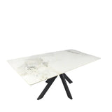Phoenix 150cm White Ceramic Marble Fixed Dining Table