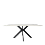 Phoenix 150cm White Ceramic Marble Fixed Dining Table