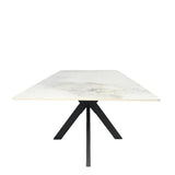 Phoenix 150cm White Ceramic Marble Fixed Dining Table