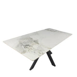 Phoenix 150cm White Ceramic Marble Fixed Dining Table