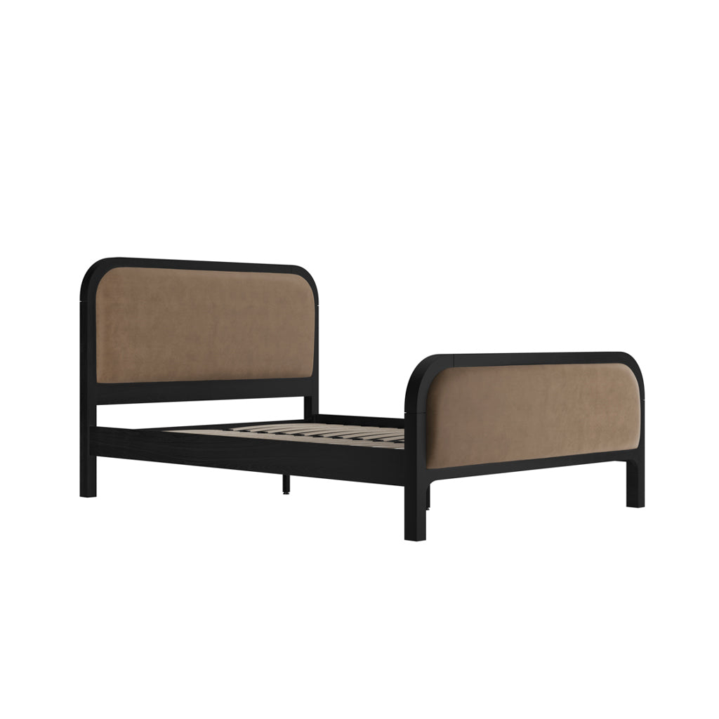 LPD Home Ines Mole Velvet Fabric King Bed Frame