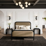 LPD Home Ines Mole Velvet Fabric King Bed Frame