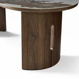 Isabella Oval 200cm Walnut & Pandora Ceramic Marble Dining Table