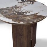 Isabella Oval 200cm Walnut & Pandora Ceramic Marble Dining Table