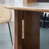 Isabella Oval 200cm Walnut & Pandora Ceramic Marble Dining Table