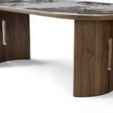 Isabella Oval 200cm Walnut & Pandora Ceramic Marble Dining Table