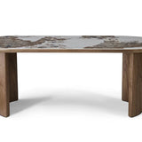 Isabella Oval 200cm Walnut & Pandora Ceramic Marble Dining Table