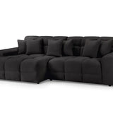 The Bubble Charcoal Black Boucle Fabric Left Hand Corner Cloud Sofa