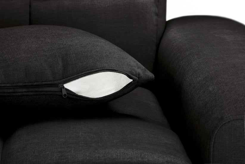 The Bubble Charcoal Black Boucle Fabric Left Hand Corner Cloud Sofa