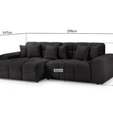 The Bubble Charcoal Black Boucle Fabric Left Hand Corner Cloud Sofa