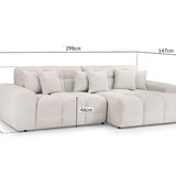 The Bubble Beige Boucle Fabric Right Hand Corner Cloud Sofa