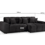 The Bubble Charcoal Black Boucle Fabric Right Hand Corner Cloud Sofa